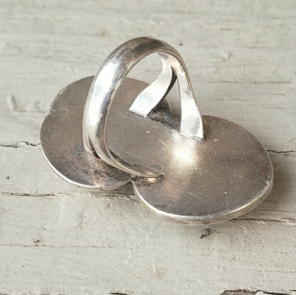 Vintage Native American Navajo Sterling Silver Turquoise Ring Sz 7. 15g - Picture 4 of 9